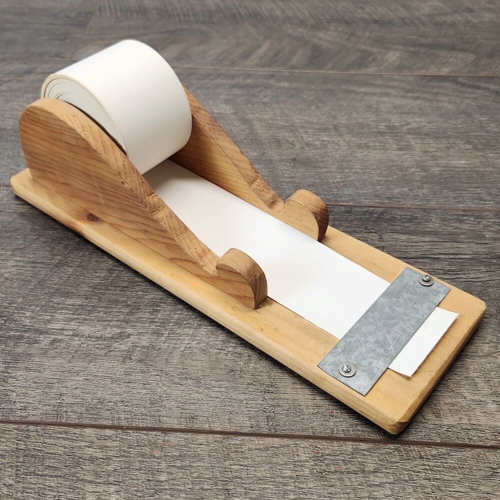 Vintage Wood Paper Roll Dispenser Holder Grocery List Note Taker Handmade 13”
